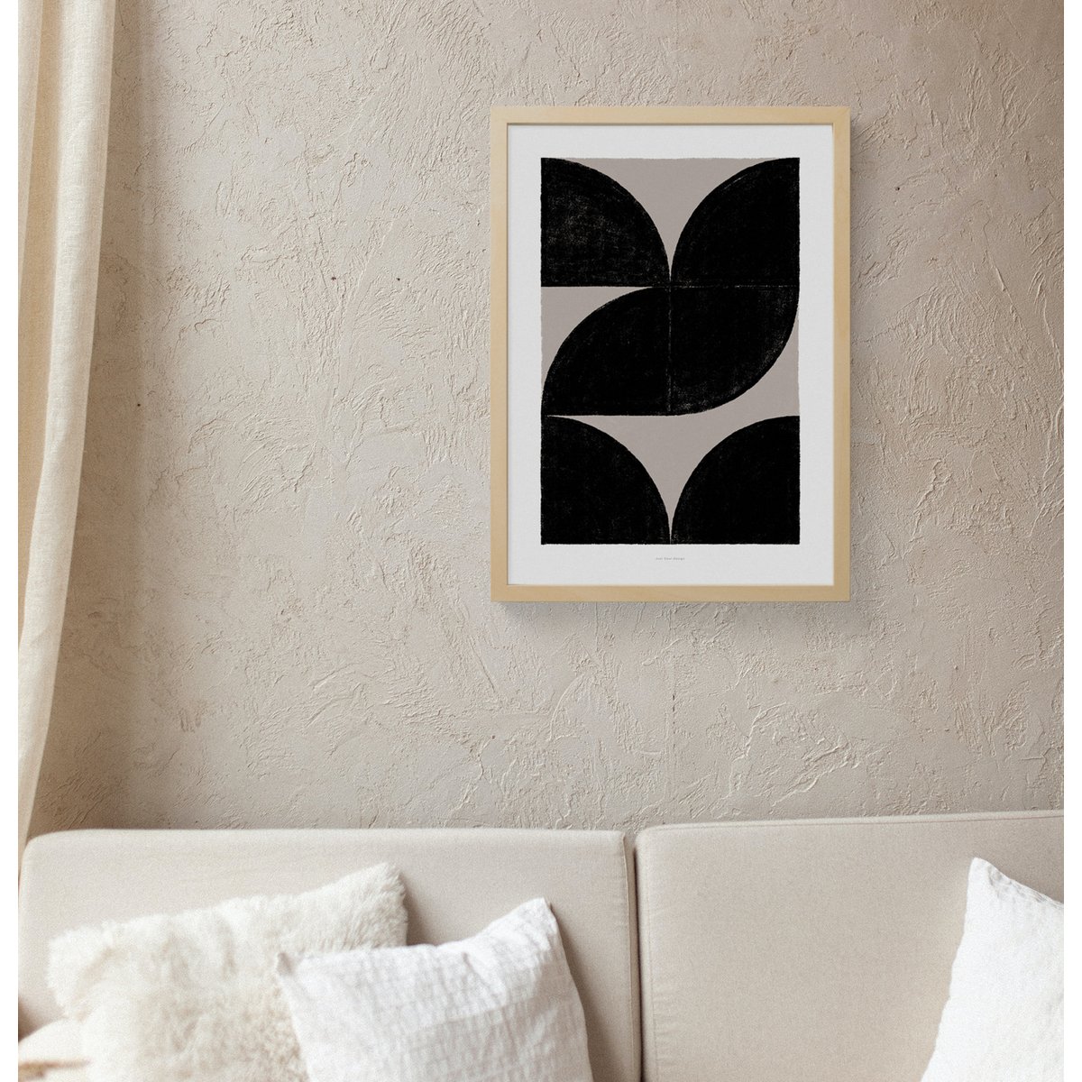 Kunst aan de muur met geometrische vormen