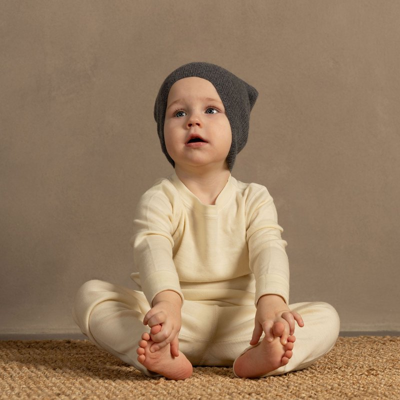 Bonnet à oreillettes pour enfants tricoté en mérinos et cachemire