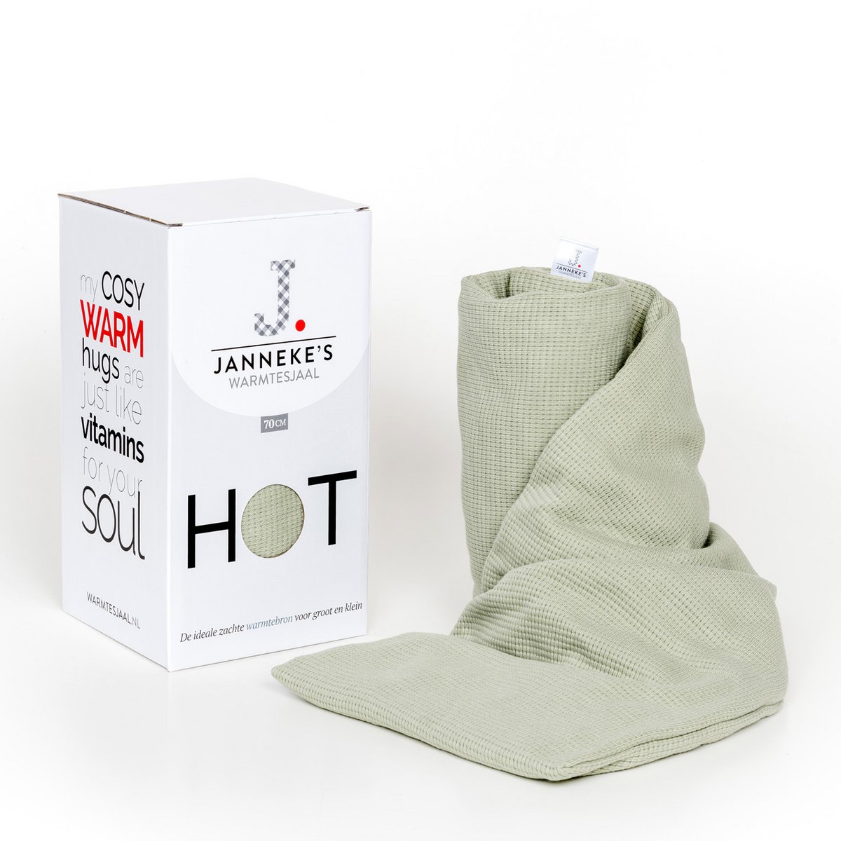 Heat scarf dusty green | 70cm | organic linseed