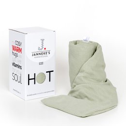 Foulard thermique vert poussiéreux | 70 cm | graines de lin biologiques