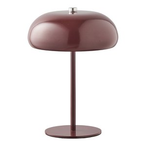 Margate Tischleuchte, Metall, wiederaufladbar, Bordeaux, ø16 cm