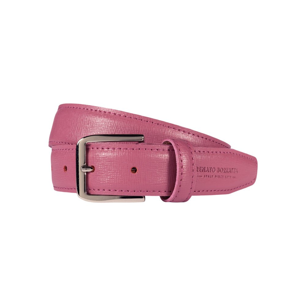 RB4017BS | In Italien hergestellter Damengürtel aus echtem Saffiano-Leder. Pfingstrosenfarbe