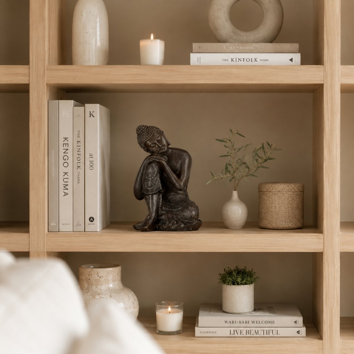 Estatua de Buda pensador tailandés - Decoración Zen y Feng Shui - Objeto de la suerte - Idea de regalo Zen - Decoración