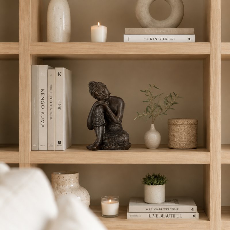 Thai Thinker Buddha Statue - Zen and Feng Shui Decoration - Lucky Object - Zen Gift Idea - Decoration