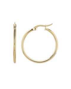 "Edina", accent stainless steel hoop earrings Ø 25 mm, gold-colored