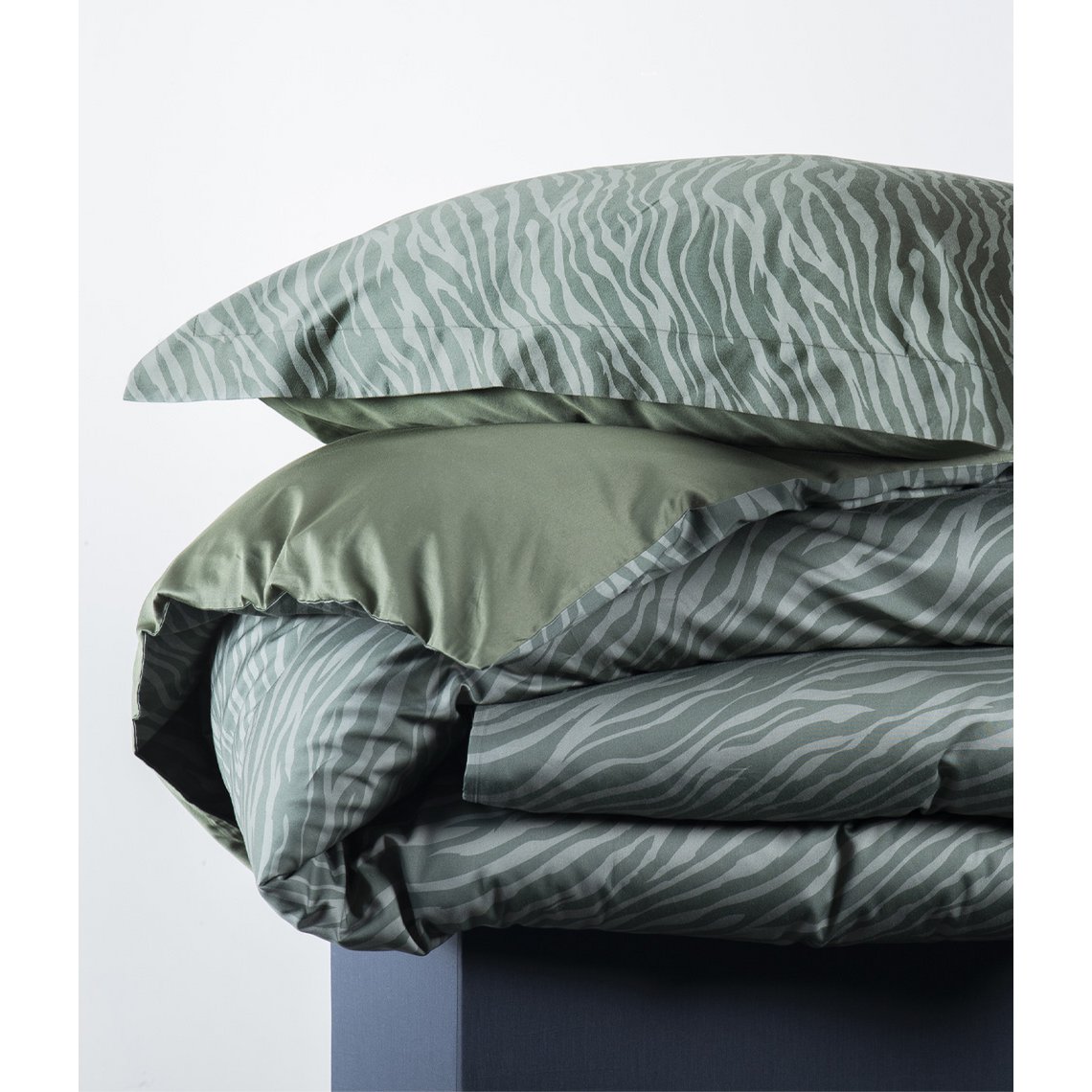 Satijnen beddengoedset Zebra Moss/Forest