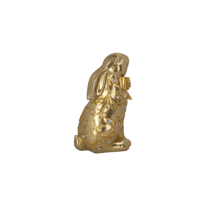 Deko-Hase aus goldenem Harz, H22x14x10