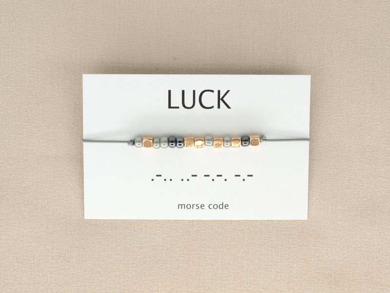 Morse code armband  Luck (zilver,rosé goud,goud)