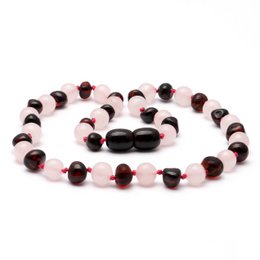 Baltic Amber & Rose Quartz Necklace 129
