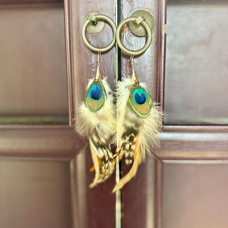 Boucles d'oreilles BOHO avec longues plumes