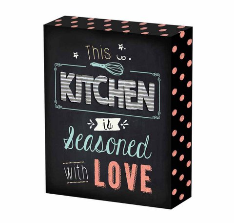Houten decor Keuken 18x13 cm