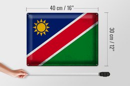 Tin Sign Flag Namibia 40x30cm Flag of Namibia Vintage