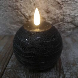 Candl LED bolkrs.+timer black 8cm (79010)