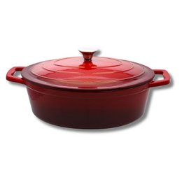 Kirsebærrød emaljeret støbejerns grydeform 33 cm 5 L Elo