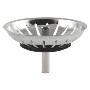 bath & more strainer basket valve with screw, stainless steel
