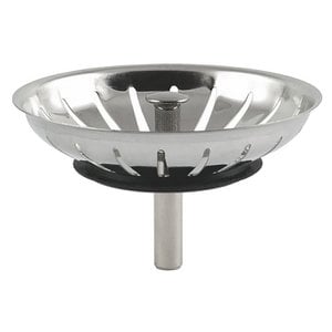 bath & more strainer basket valve with screw, stainless steel