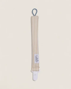 Classic Pacifier Clip in Blue Gray Coated Cotton