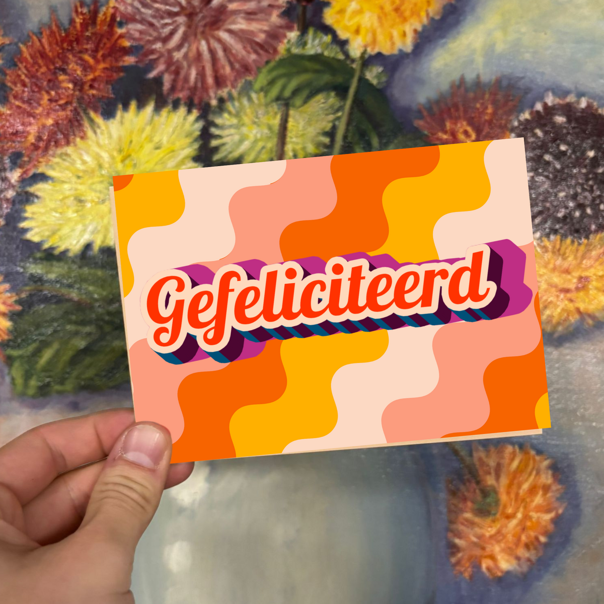 Gefeliciteerd Ansichtkaart Retro 