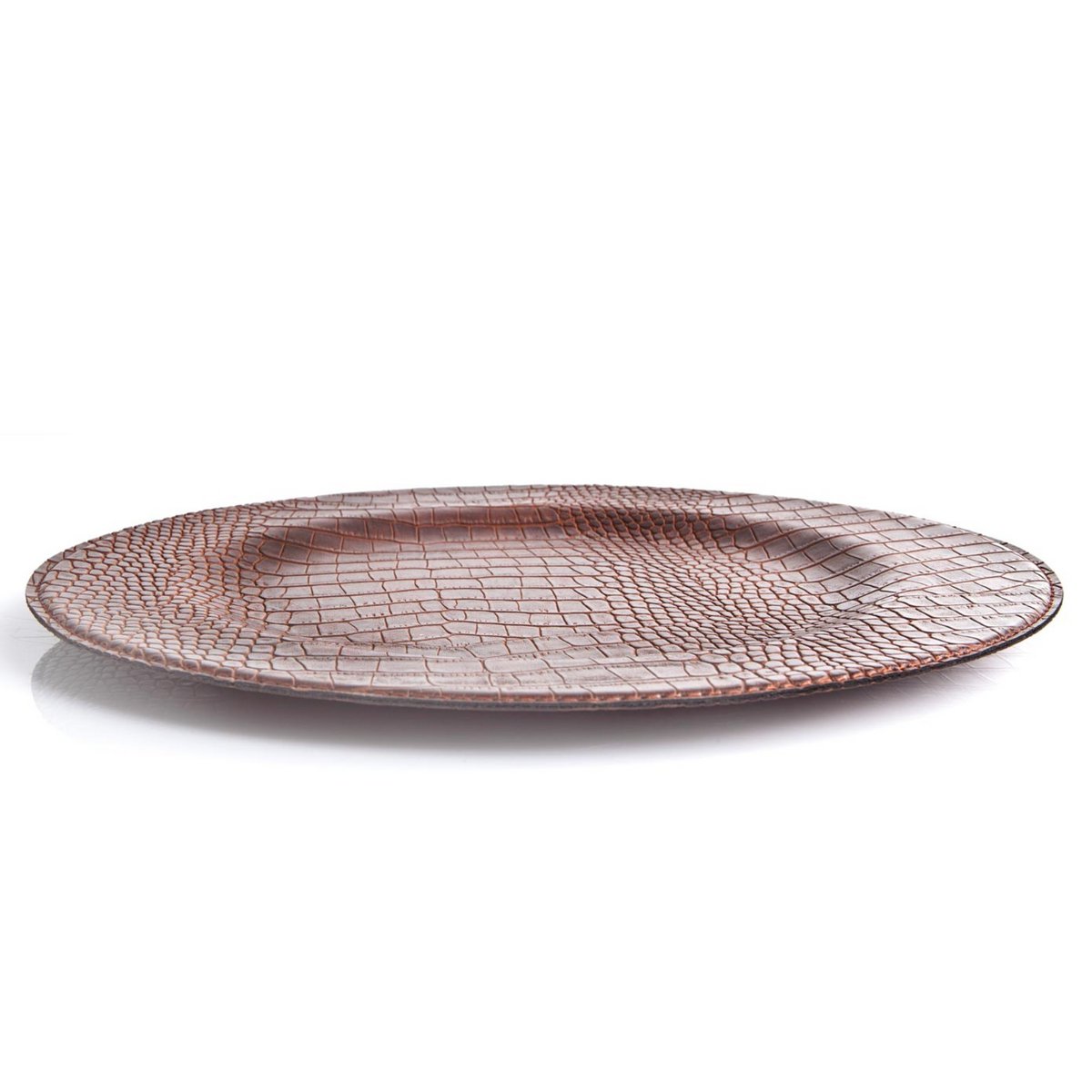 Assiette de chargement, crocodile rond, marron clair