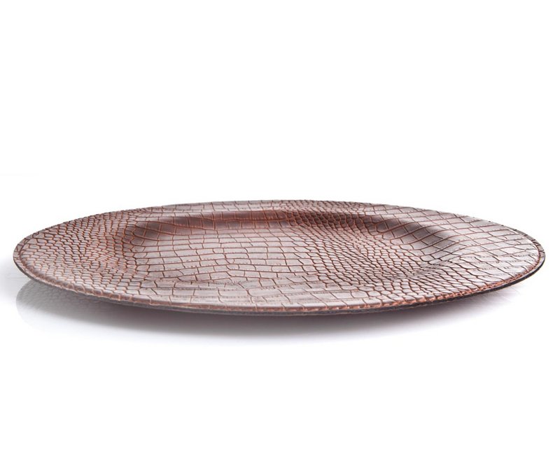Assiette de chargement, crocodile rond, marron clair
