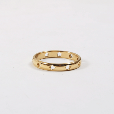 Mond – Minimalistischer Starburst-Ring mit Aussparung