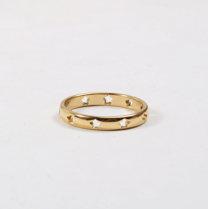 Moon - Cut Out Minimalist Starburst Ring