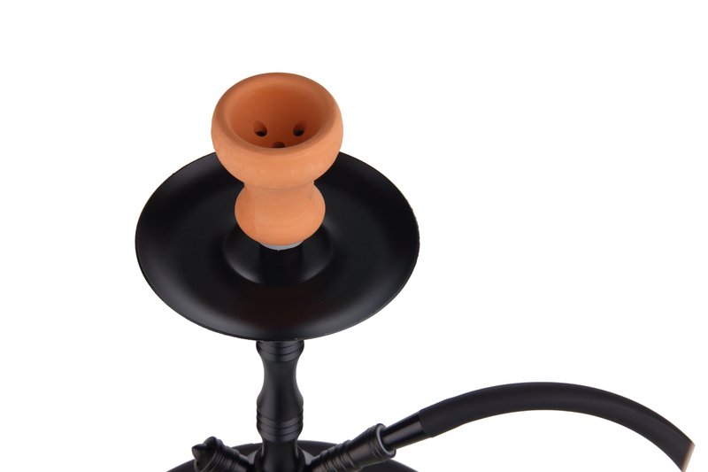 Chicha Complete Shisha Kit met Siliconenslang Keramische Kom, Tang, Mondstuk, Glazen Basis Waterpijp Complete Moderne Set Zwart