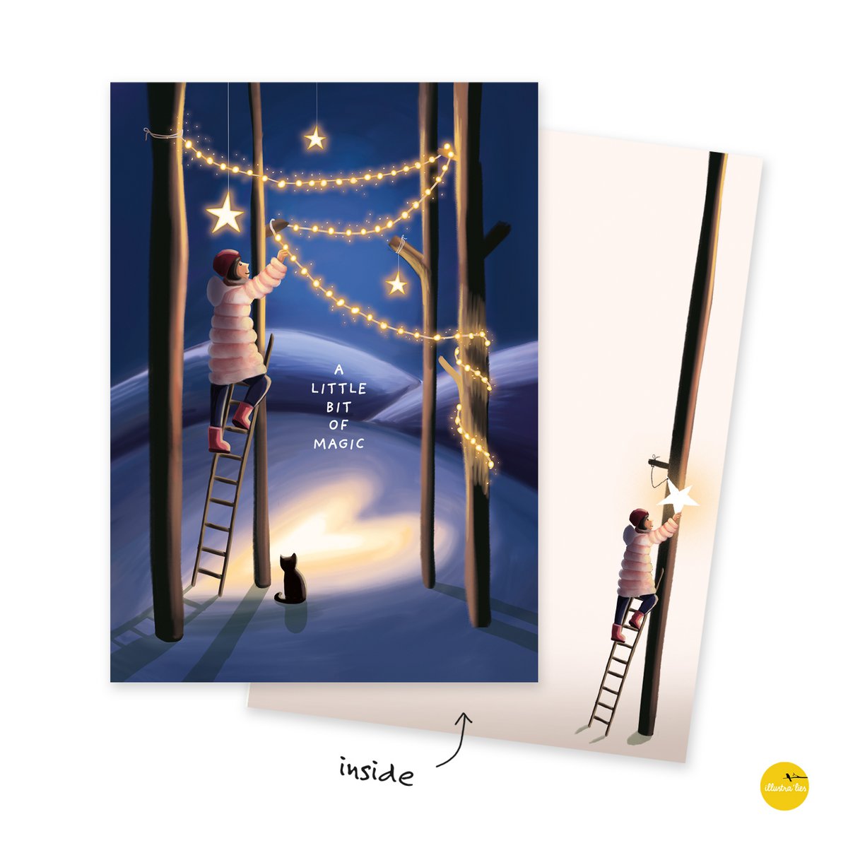Tarjeta navideña - luces mágicas