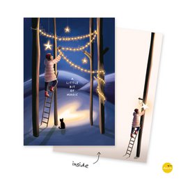 Tarjeta navideña - luces mágicas