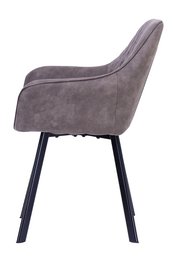 Set of 2 armchairs in taupe microfibre