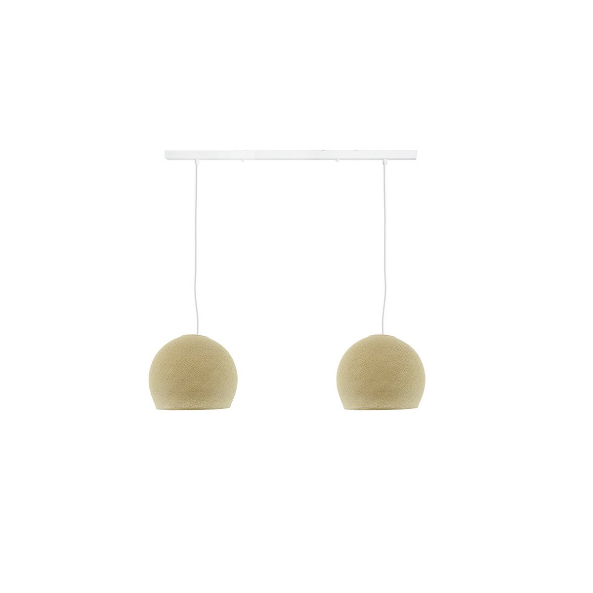 Cotton Ball Lights Tweevoudige hanglamp balk - Driekwart Cream