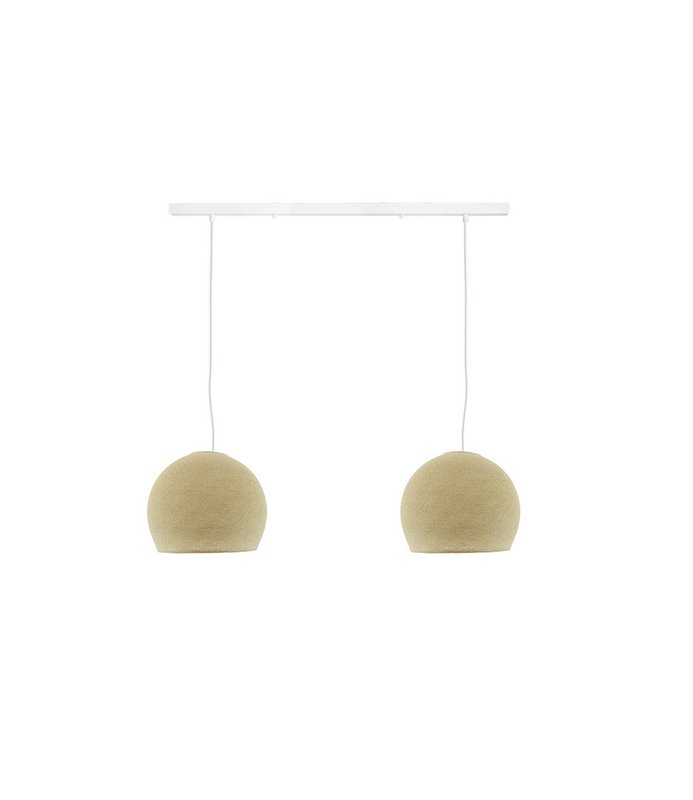 Cotton Ball Lights Podwójna lampa wisząca - Trzy czwarte Kremowa
