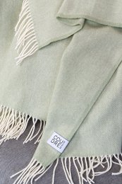Wolldecke / Kuscheldecke uni sage