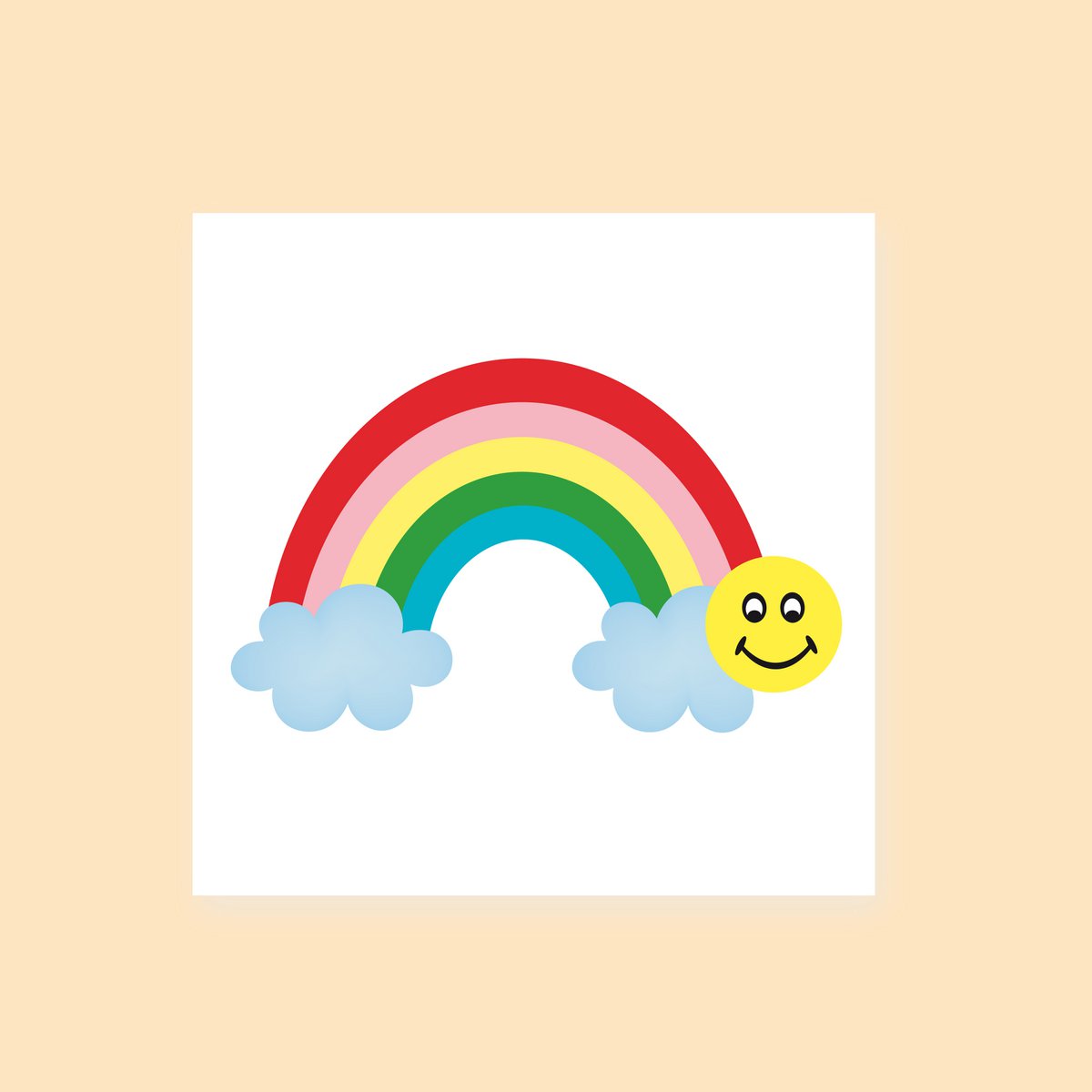 Temporary Tattoo Smiling Rainbow