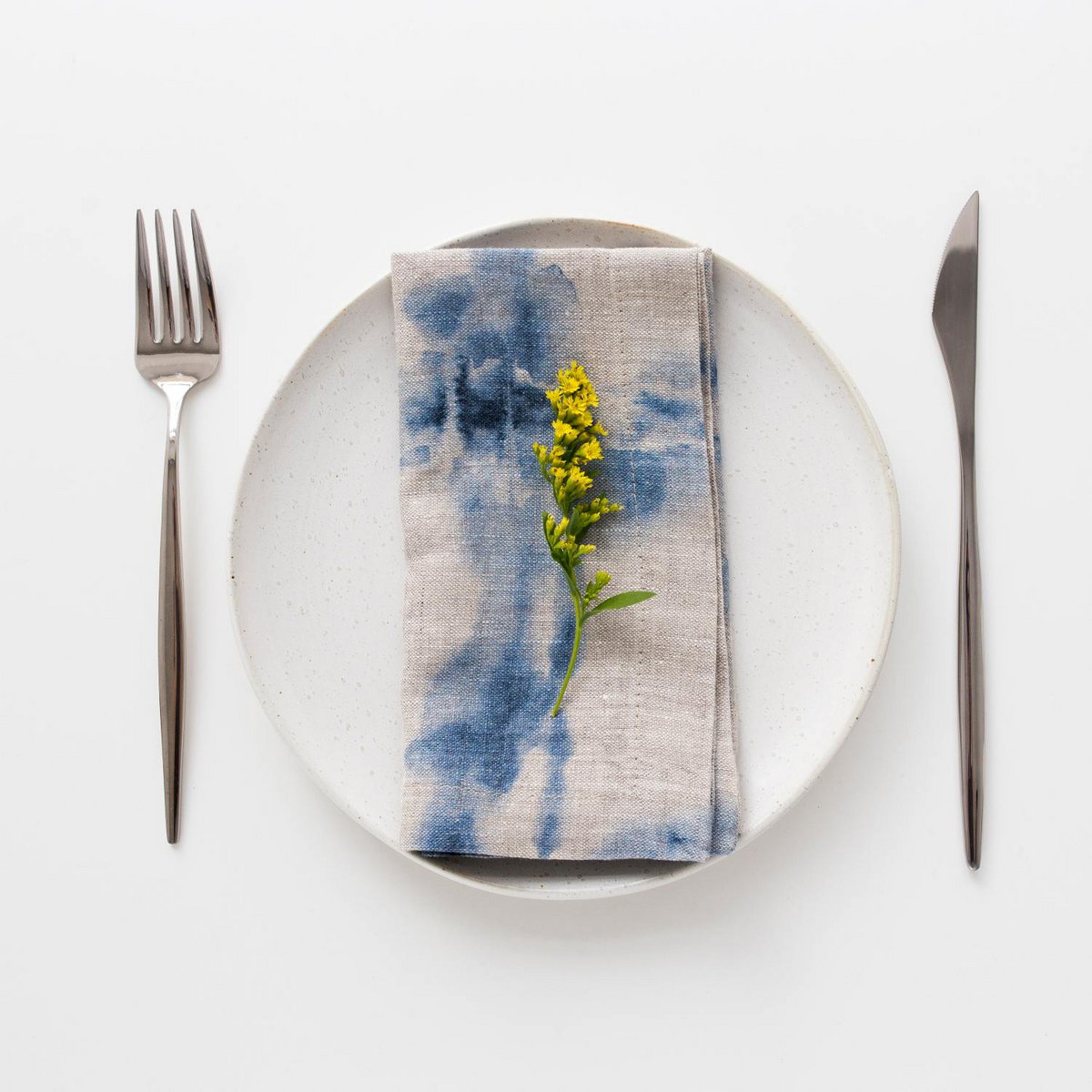 Tie Dye su tovaglioli di lino naturale Set di 2