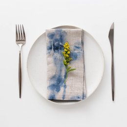 Tie Dye on Natural Linen Napkins Set of 2