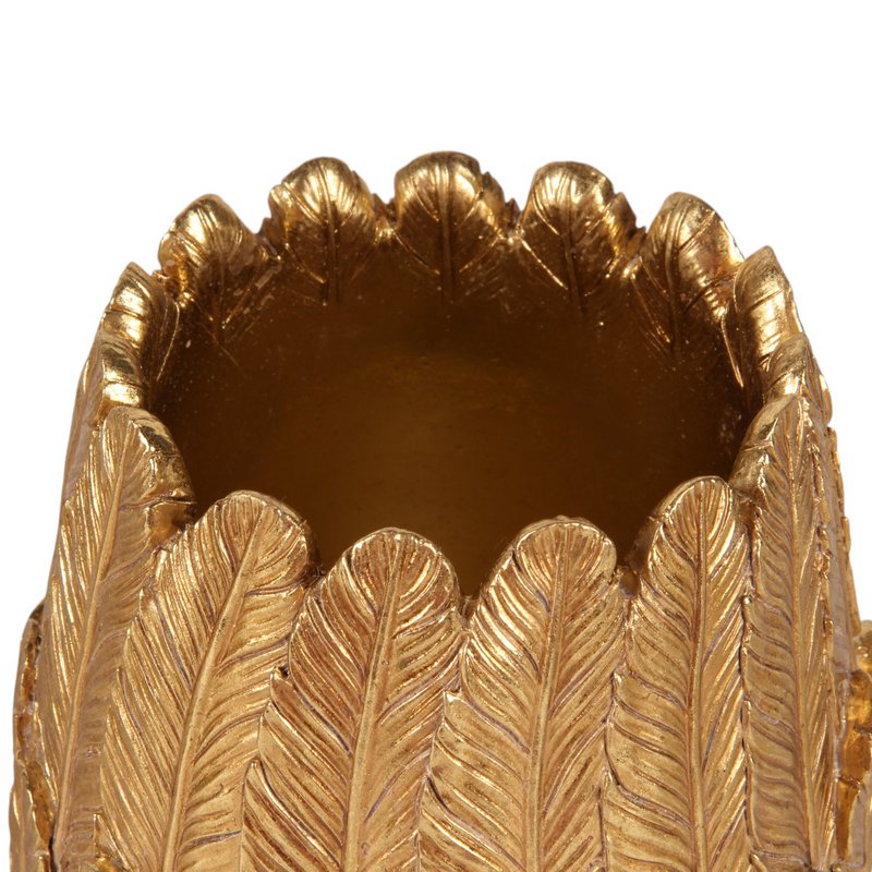 Federvase 15 cm – Gold – Harz