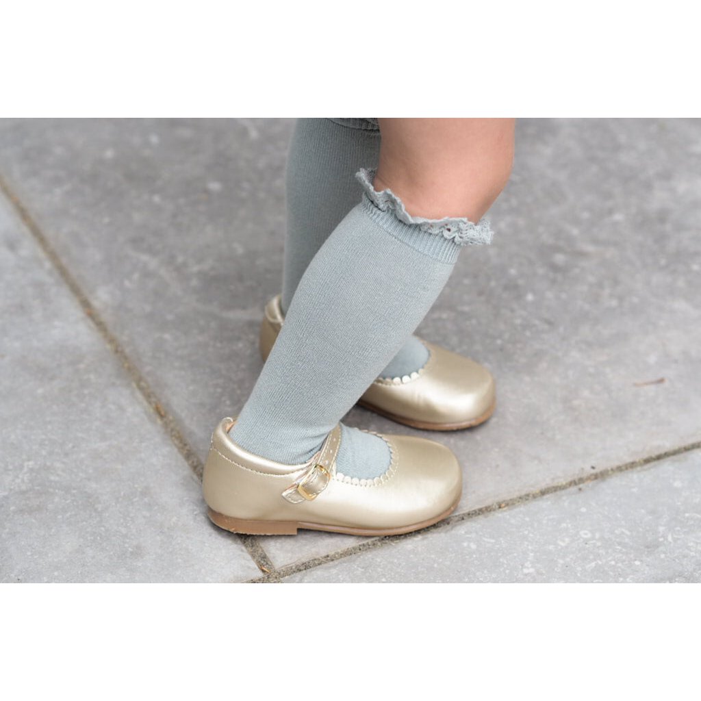 Klassische Kinderschuhe Mädchen Leder Gold