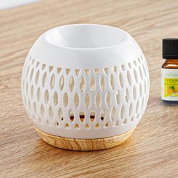 Céramy Series Parfumebrænder – Trellis – Lakeret keramisk lysestage – Spredning af duftvoks, æteriske olier – Dekorativ gaveidé