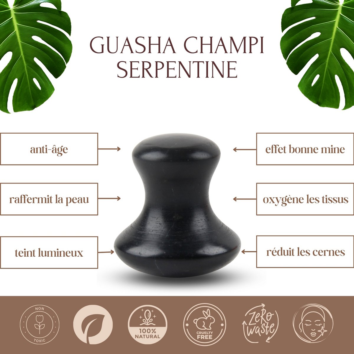 Champi Gua Sha en Piedra Natural | 3 modelos para elegir