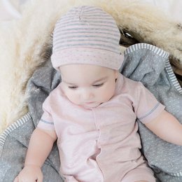 Bonnet bébé biologique OrganicEra, Rose