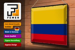 Tin Sign Flag Colombia 40x30cm Retro Flag Colombia