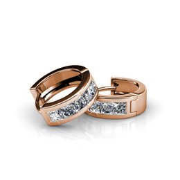 Boucles d'oreilles Square Hoop - Eller Rosé et Cristal
