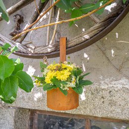Tuindecoratieve plantenpot | Set van 2 | om op te hangen | Patina decoratieve hangpot