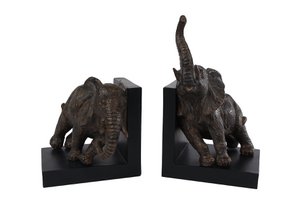 Boekensteun Elephant bruin s2 polystone 31x205x25cm