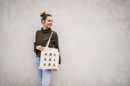 Bio Baumwolltasche Hummeln, Stofftasche bedruckt, Jutebeutel für Naturliebhaber