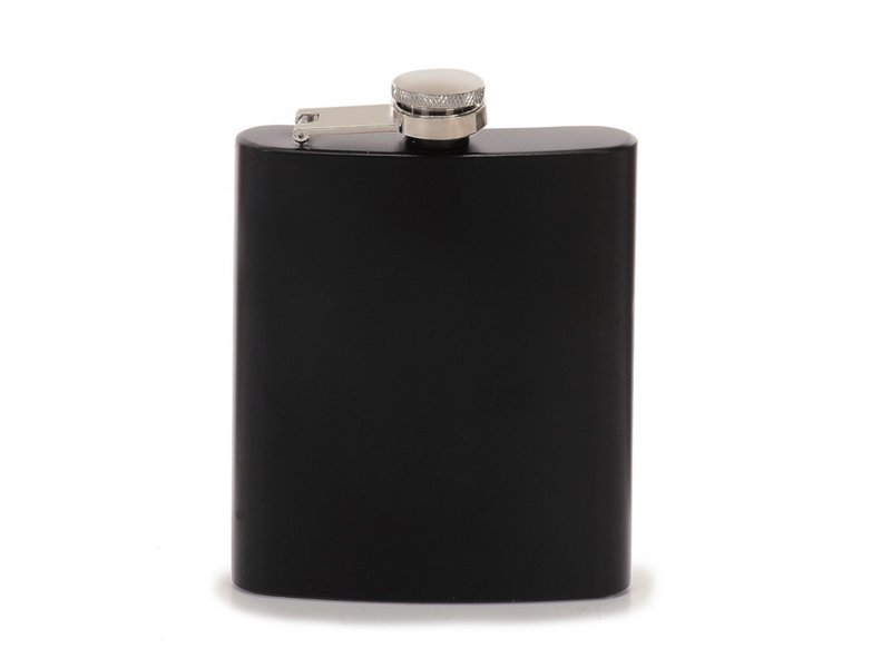 Metal hoftekolbe, sort, 200ml