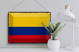 Tin Sign Flag Colombia 40x30cm Retro Flag Colombia