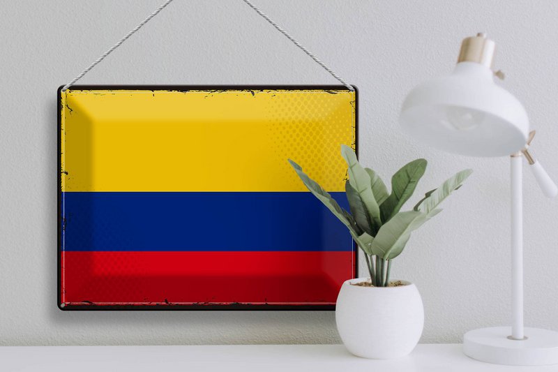 Tin Sign Flag Colombia 40x30cm Retro Flag Colombia