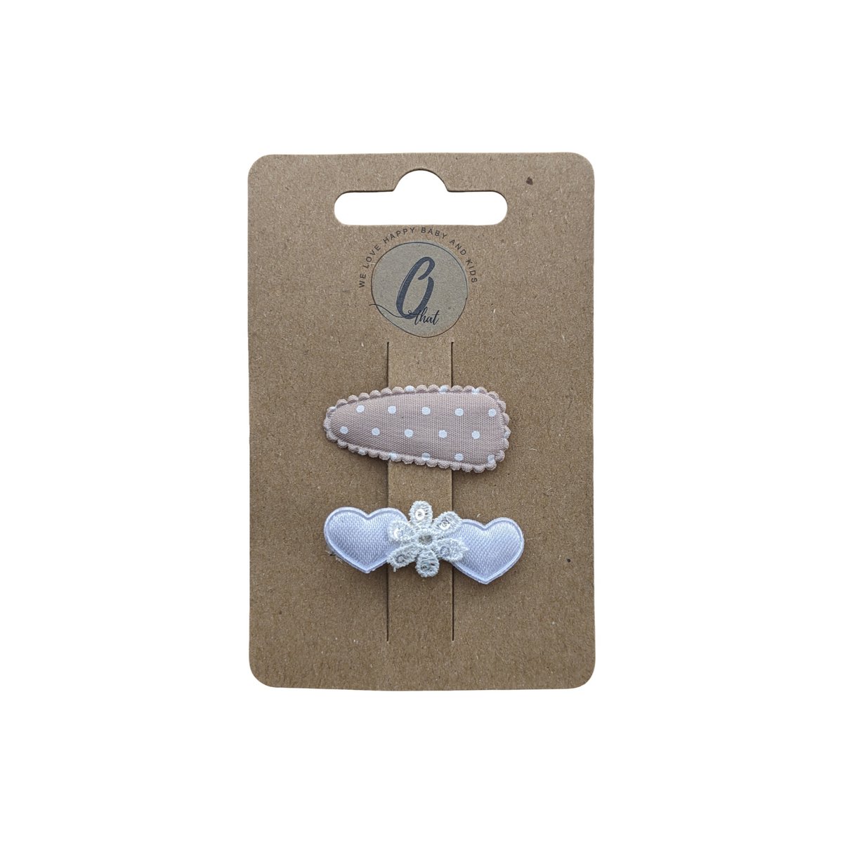 Babyhaarklammern nackt mit Herzen (2 Stk pro Karte) OK3769